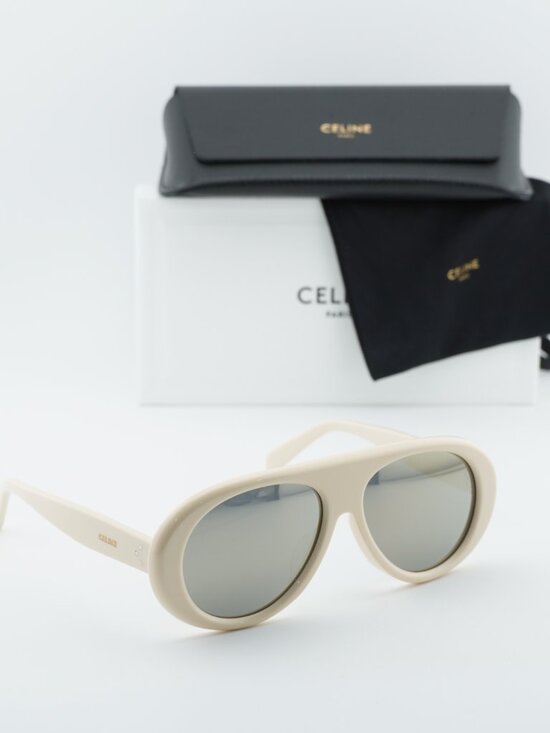Celine CL40300U APRES SKI CAPSULE 25C Aviator Sunglasses - Ivory/Smoke main image 5